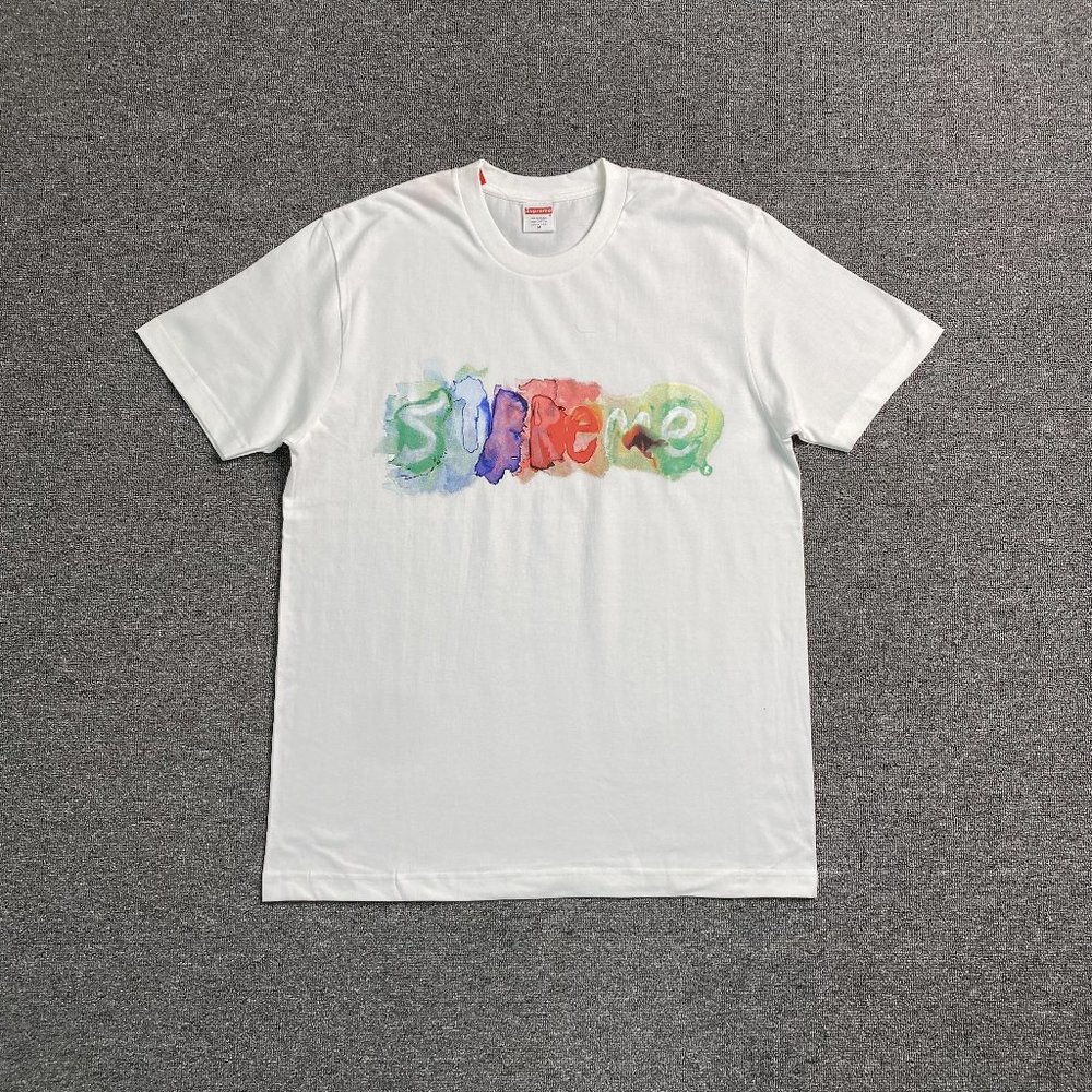 Supreme Watercolor Printed T-Shirt In White